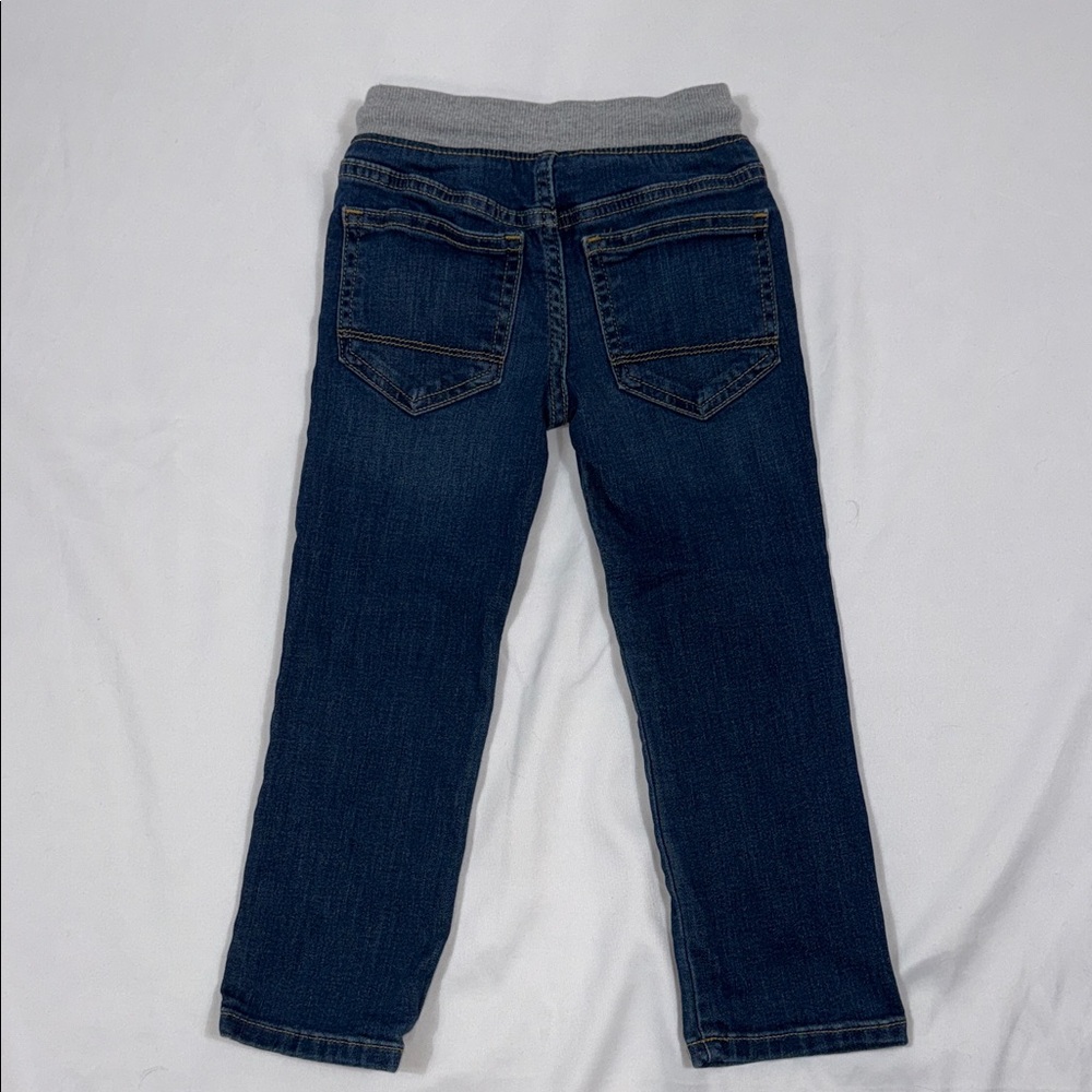 Cat & Jack Blue Jeans with Gray Waistband - Picture 3 of 3